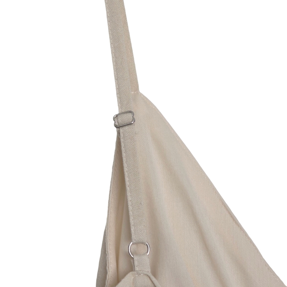 S Cream Oatmeal Linen Blend Jumpsuit Vacation Travel Quiet Luxury Minimal Chic - Picture 8 of 15